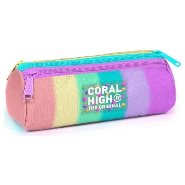 Coral High 11159 Renkli Çizgili 3 Bölmeli Kalemlik - Görsel 6