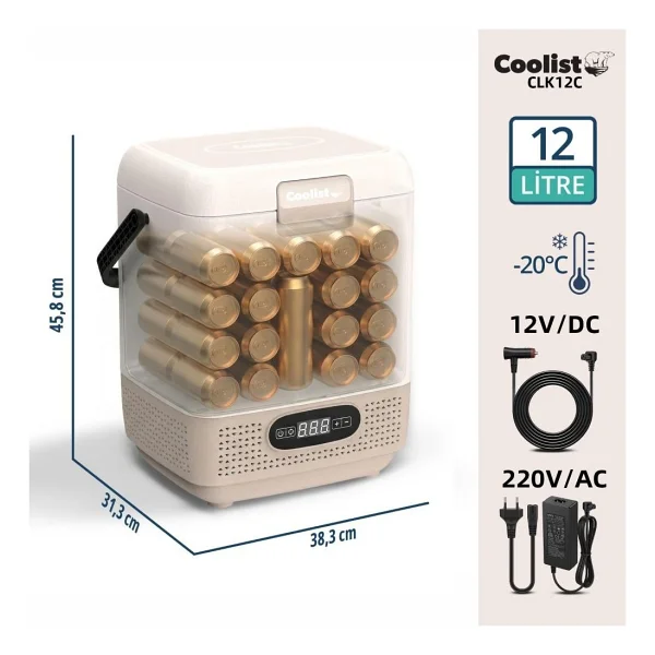 Coolist Clk12c 12-24-220 V 12 Lt Kompresörlü Araç Buzdolabı - Görsel 5