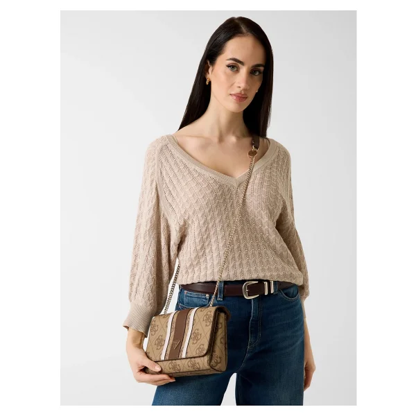 Guess Noelle Iı Dönüştürülebilir Kapaklı Çapraz Askılı Kadın Kahverengi Omuz Çantası Hwss9672210-Lgw - Görsel 4