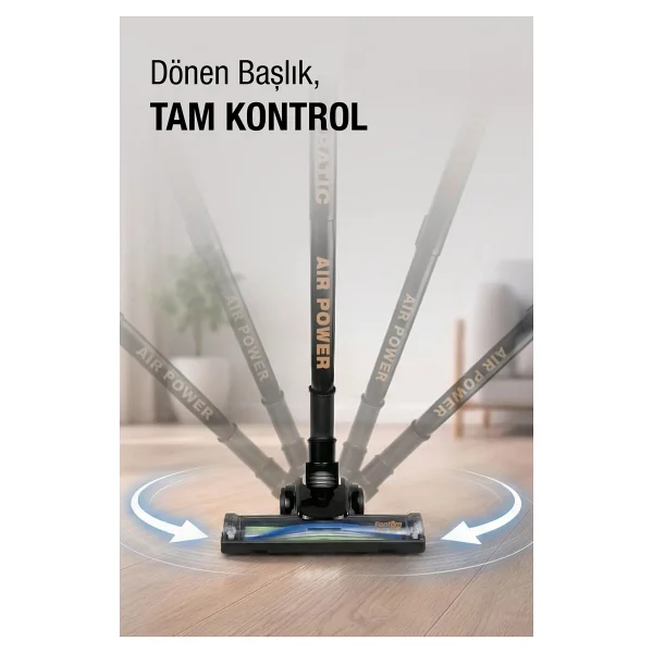 Fantom Pratic Air Power P 1250 Siyah Dikey Elektrikli Süpürge - Görsel 5