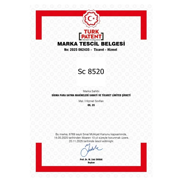 Sigma Sc 8520 Sahte Kontrollü Para Sayma Makinesi - Görsel 8