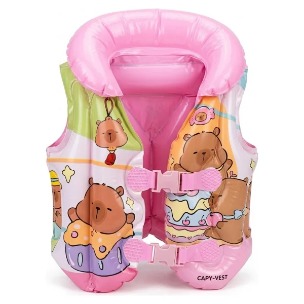 Lrs Store Çocuk Can Yeleği 2-4 Yaş Kapibara Desenli 12-25 Kg Taşıma Yüzme Yardımcısı Bebek Yelek - Çok Renkli - Görsel 7