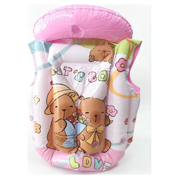 Lrs Store Çocuk Can Yeleği 2-4 Yaş Kapibara Desenli 12-25 Kg Taşıma Yüzme Yardımcısı Bebek Yelek - Çok Renkli - Görsel 2