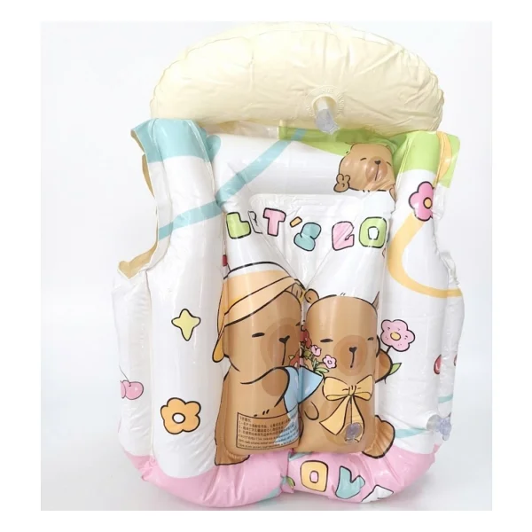 Lrs Store Çocuk Can Yeleği 2-4 Yaş Kapibara Desenli 12-25 Kg Taşıma Yüzme Yardımcısı Bebek Yelek - Çok Renkli - Görsel 3