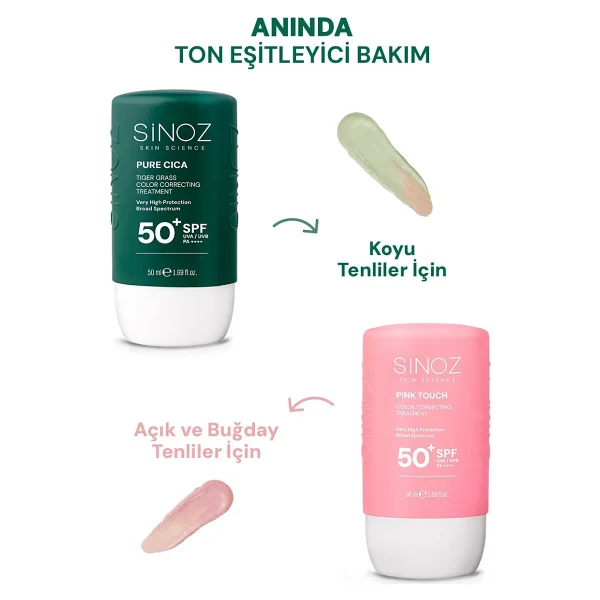 Sinoz Pure Cica Tiger Grass Anında Ton Eşitleyici Onarıcı Nemlendirici Spf50+ Sıvı Yüz Güneş Kremi Pa++++ (Koyu Tenler İçin) - Görsel 5