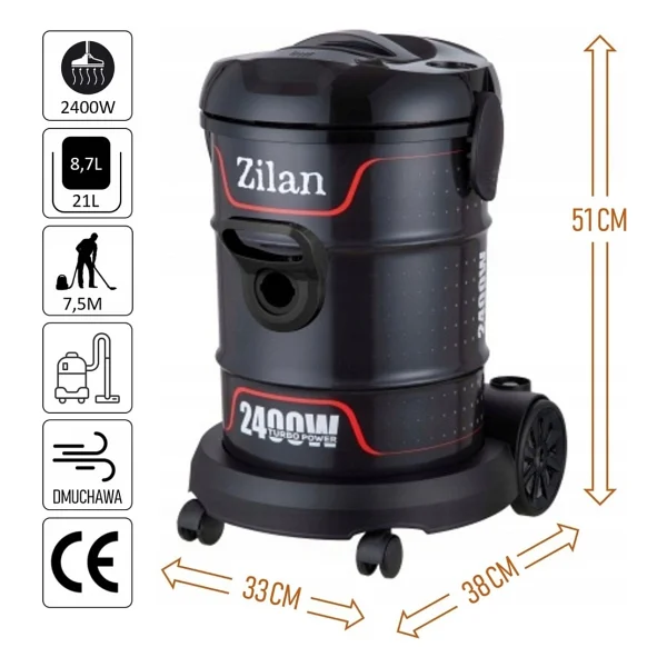 Zilan Zln2006 Elektrikli Sanayi Tipi Süpürge - Görsel 8