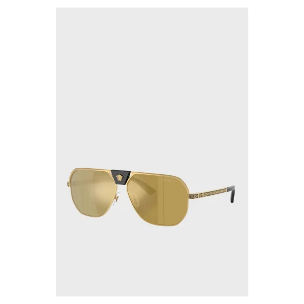 Versace Ve2294 10025a Gold-Brown Aynalı Erkek Güneş Gözlüğü - Görsel 3