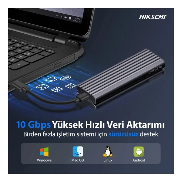 Hiksemi Hs-Hub-Mdc1 Type-C M.2 SSD Harddisk Kutusu - Görsel 2