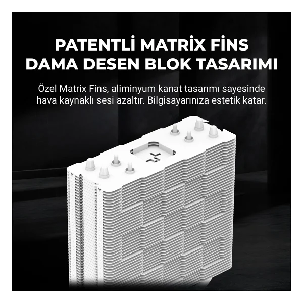 Deep Cool Deepcool AG400 V5 Arbg Işlemci Soğutucu White, Amd ve Intel Uyumlu, 120MM Kule Tipi Hava Soğutma, 12 cm Hava Soğutucu, Tdp 220W, Beyaz - Görsel 3