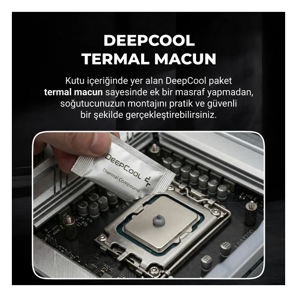 Deep Cool Deepcool AG400 V5 Arbg Işlemci Soğutucu White, Amd ve Intel Uyumlu, 120MM Kule Tipi Hava Soğutma, 12 cm Hava Soğutucu, Tdp 220W, Beyaz - Görsel 4