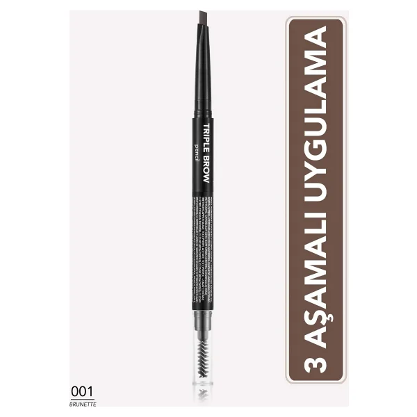 Flormar Triple Brow 3'ü 1 Arada Kremsi Dokulu 001 Brunette Kaş Kalemi - Görsel 7
