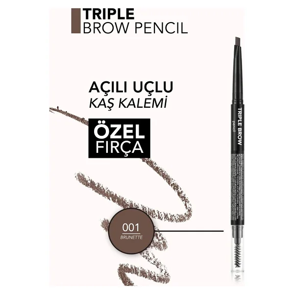 Flormar Triple Brow 3'ü 1 Arada Kremsi Dokulu 001 Brunette Kaş Kalemi - Görsel 6