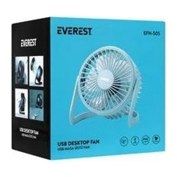 Everest Efn-505 Masaüstü USB Fan Turkuaz - Görsel 4