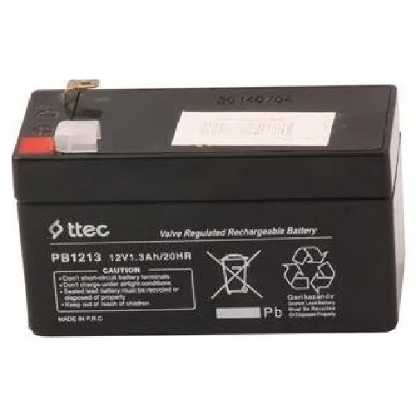 Ttec Ttec 12v 1.3ah Bakımsız Kuru Akü - Görsel 2