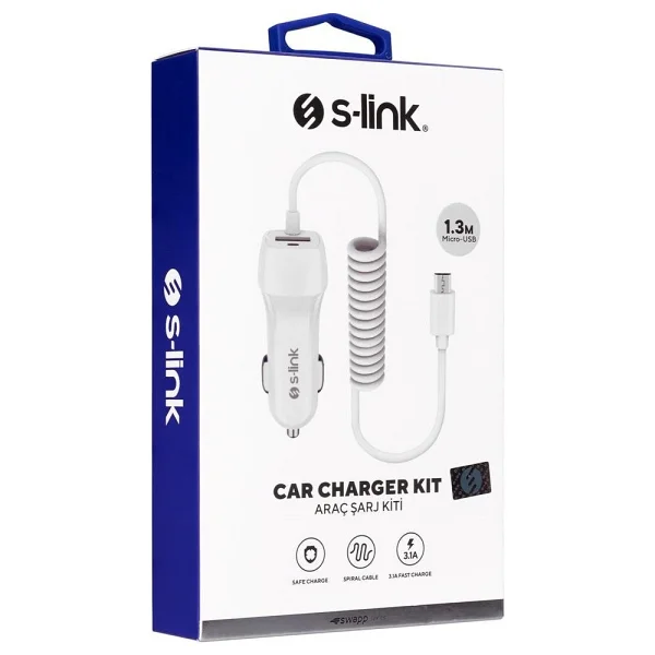 S-link Swapp SW-C535 Micro USB Kablolu Araç Şarj Aleti