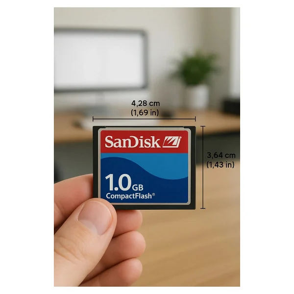 Sandisk 1 GB Compact Flash Kart + Pcmcıa Adaptör Cnc Torna Uyumlu - Görsel 4