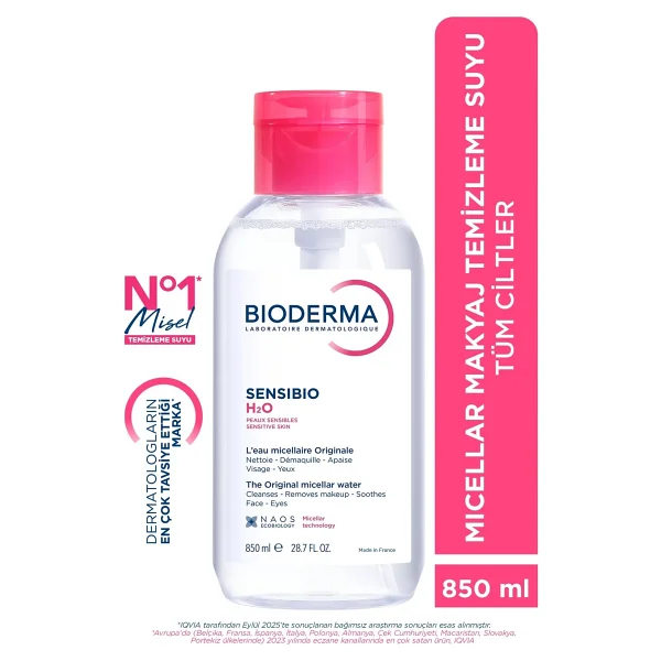 Bioderma Sensibio H2o 850 Ml Yüz Ve Makyaj Temizleme Suyu - Görsel 4