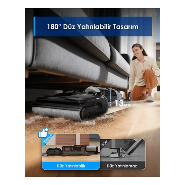 Tineco Floor One I5 Stretch Plus Islak Kuru Şarjlı Dikey Süpürge - Görsel 6