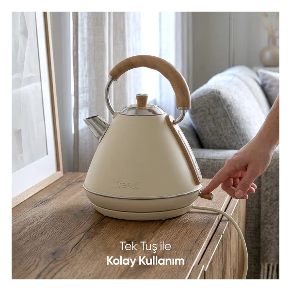 Fressi Retro Mavera Fr-Kt07 Krem 2200 W 1.7 Lt Kettle - Görsel 3