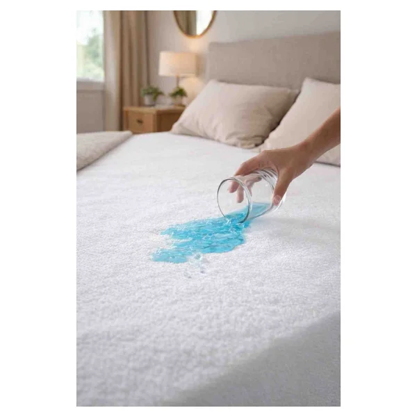 Özdilek Sıvı Geçirmez Alez %100 Pamuk Üst Yüzey Fitted Lastikli Yatak Koruyucu Nefes Alabilir Terletmez Anti Alerjik - 100 X 200 Cm - Beyaz - Görsel 4