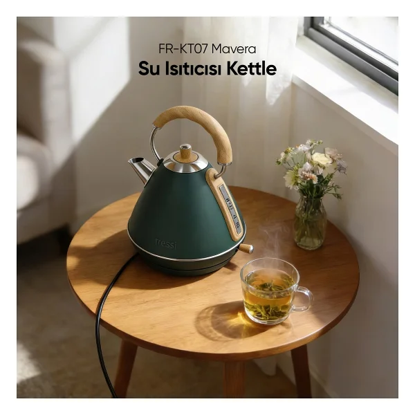 Fressi Retro Mavera Fr-Kt07 Krem 2200 W 1.7 Lt Kettle - Görsel 9