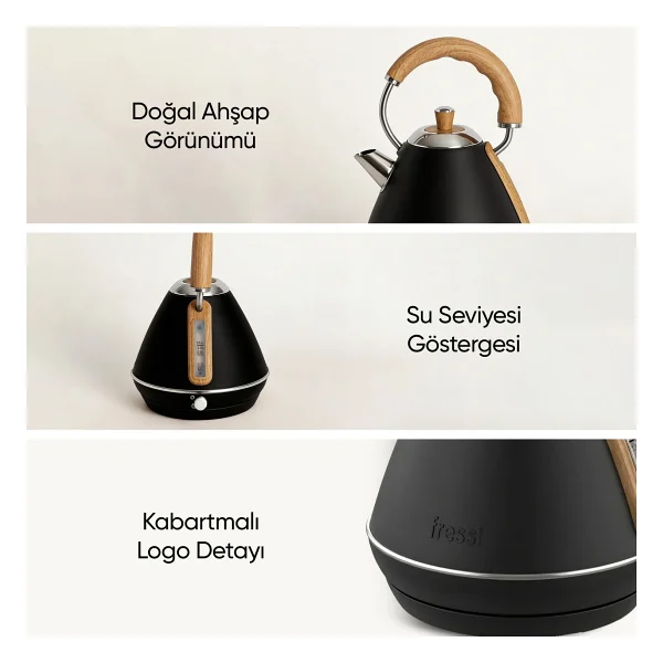 Fressi Retro Mavera Fr-Kt07 2200 W 1.7 Lt Kettle - Görsel 5