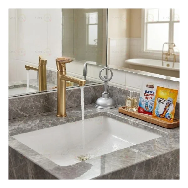Main Shop 1 Adet Çok Amaçlı Mutfak Banyo Balerin Saplı Vantuz Pompa Tıkanık Lavabo Açıcı Manuel El Vantuzu Gri Renk M-126 - Görsel 3