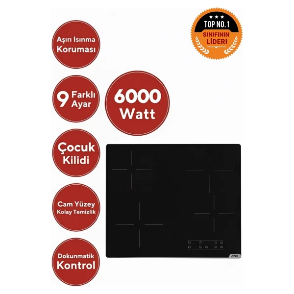 Ferre Ve Afm Tech Marka Sessiz Road Elek.Vitro Beyaz Dijital Ankastre Set (D087-Sa + V6-04 +Fm7701) - Siyah - Görsel 5