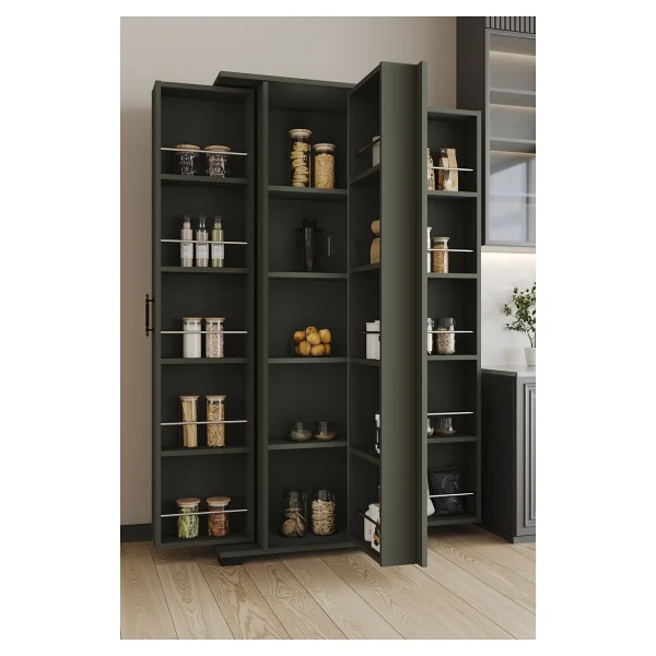 Ae-3083 Hazal Çok Amaçlı Mutfak Dolabı 3 Kapaklı 15 Raflı Kiler Dolabı Modern Tasarım 170x138x77,5 - Görsel 8