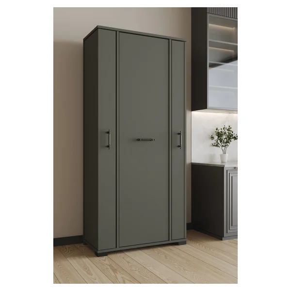 Ae-3083 Hazal Çok Amaçlı Mutfak Dolabı 3 Kapaklı 15 Raflı Kiler Dolabı Modern Tasarım 170x138x77,5 - Görsel 2