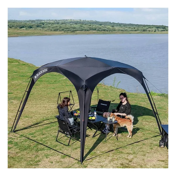 Instant Pavilion Gazebo 300x300x215cm Siyah Plaj Bahçe Tentesi Açık Tente - Görsel 3