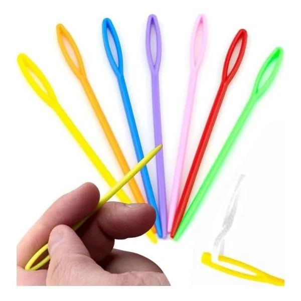 Plastik Yün Iğnesi 9 cm 30 Adet Plastik Dikiş Iğnesi Plastik Örgü Dikme Iplik Iğne Dokuma Iğnesi