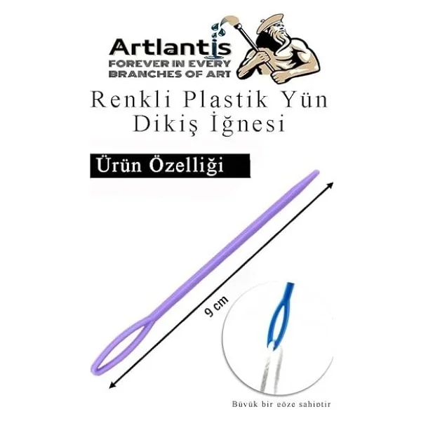 Plastik Yün Iğnesi 9 Cm 30 Adet Plastik Dikiş Iğnesi Plastik Örgü Dikme Iplik Iğne Dokuma Iğnesi - Görsel 3
