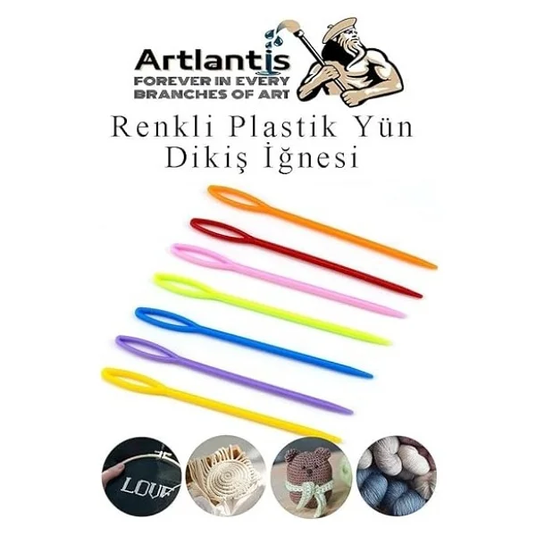 Plastik Yün Iğnesi 9 Cm 30 Adet Plastik Dikiş Iğnesi Plastik Örgü Dikme Iplik Iğne Dokuma Iğnesi - Görsel 5