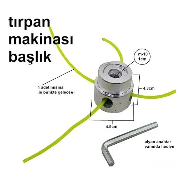 Çim Biçme Makinesi Kafası Tırpan Misinası Kafası Tırpan Makina Kafası Ahtapot Başlık - Görsel 2