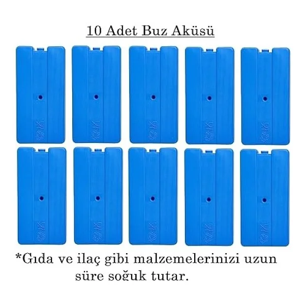 Ankanorm Buz Aküsü Buz Kasedi Ice Box 10nanlu Set 370 Ml X 10, Ankanorm, Mavi - Görsel 2