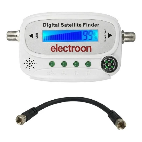 Electroon Ant-9505 Satfinder Lcd Ekranlı Pusulalı Dijital + Ara Kablolu Uydu Bulucu Beyaz - Görsel 7
