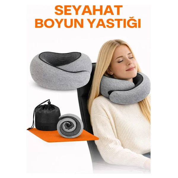 Ankaflex Ortopedik Spiral Boyun Destekli Seyahat Yastığı %100 Ortopedik Visko Seyahat Yastığı - Görsel 6