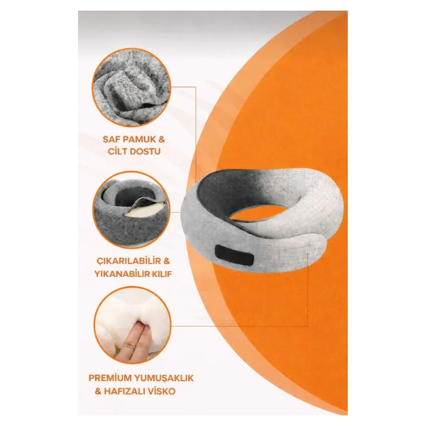 Ankaflex Ortopedik Spiral Boyun Destekli Seyahat Yastığı %100 Ortopedik Visko Seyahat Yastığı - Görsel 5