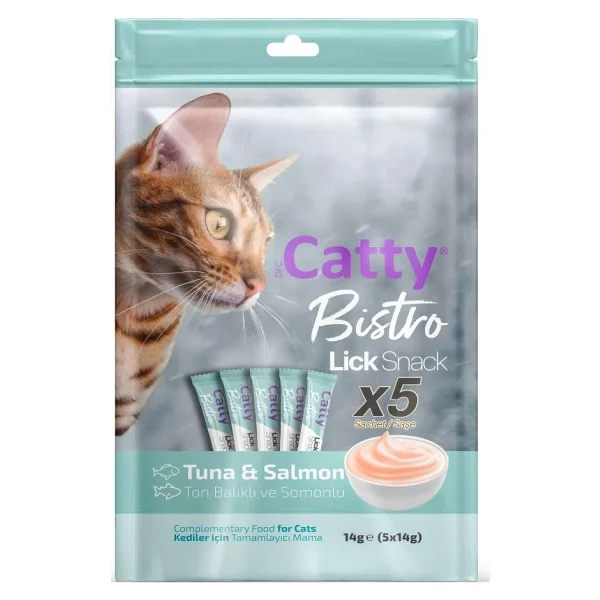 Catty Bistro Ton Balıklı Ve Somonlu 5x14 Gr Krema Kedi Ödül Maması - Görsel 3