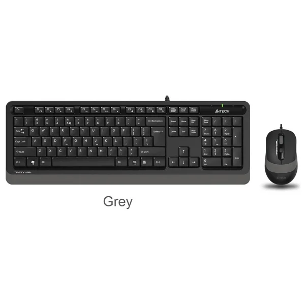 A4 Tech F1010 Siyah-Gri Kablolu Klavye Mouse Seti - Görsel 2