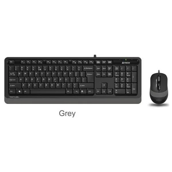 A4 Tech F1010 Siyah-Gri Kablolu Klavye Mouse Seti - Görsel 3