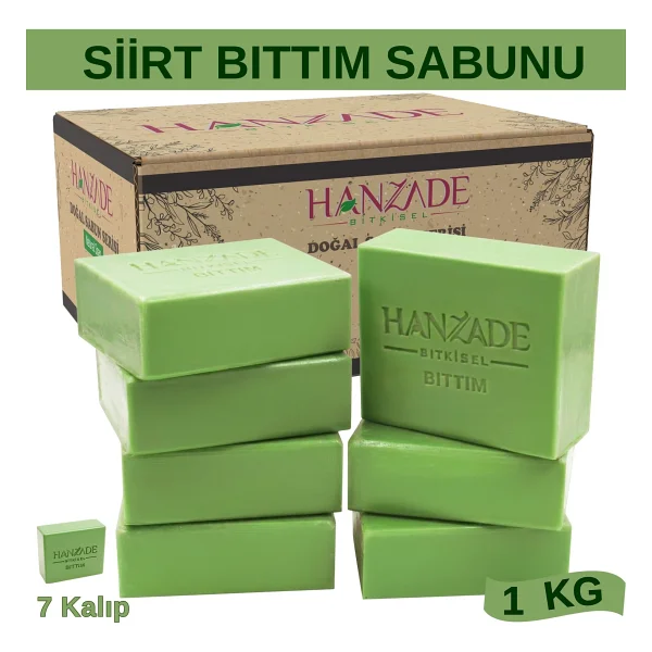 Hanzade Bitkisel Doğal El Yapımı Yeşil Siirt Bıttım Sabunu 1 Kg - Görsel 8