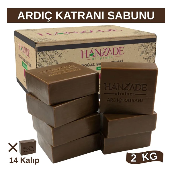 Hanzade Bitkisel Doğal El Yapımı Hatay Ardıç Katranı Sabunu Katranlı Sabun 2 Kg - Görsel 8