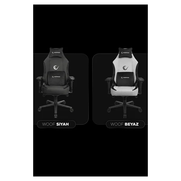 Rampage Kl-R72 Woof Üst Seviye Terletmez Kumaş Siyah Oyuncu Koltuğu - Görsel 2