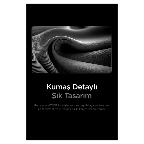 Rampage Kl-R72 Woof Üst Seviye Terletmez Kumaş Siyah Oyuncu Koltuğu - Görsel 10