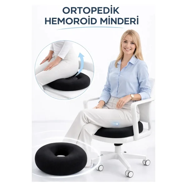 Corelife Ortopedik Oturma Simidi Hemoroid Basur Minderi Kuyruk Sokumu Destek Yastığı - Görsel 6