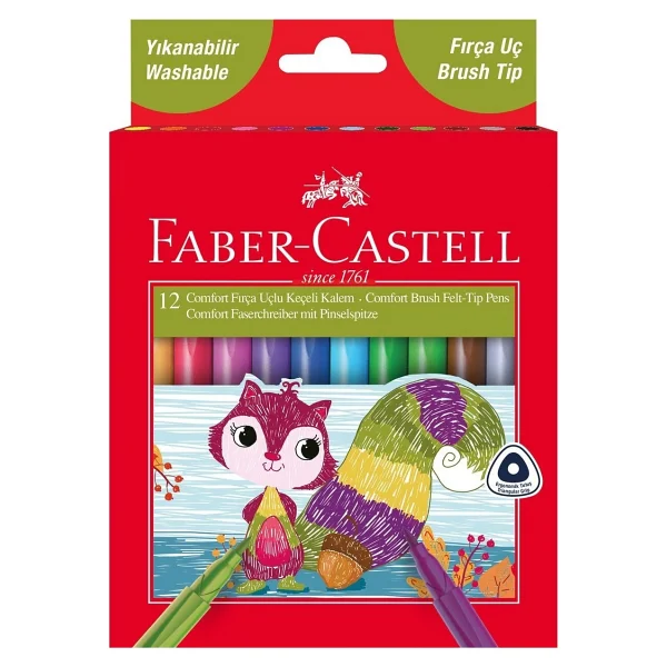 Faber-Castell Comfort 12'li Fırça Uçlu Keçeli Kalem Seti - Görsel 7