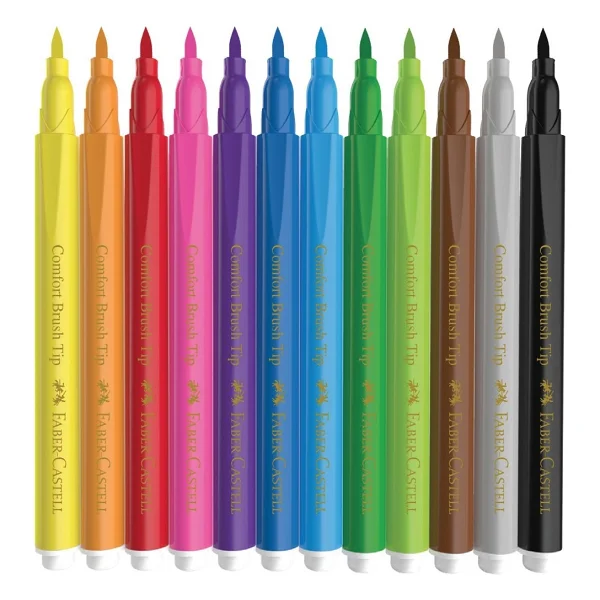 Faber-Castell Comfort 12'li Fırça Uçlu Keçeli Kalem Seti - Görsel 8