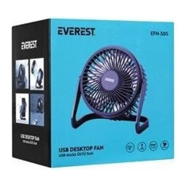 Everest Efn-505 Masaüstü USB Fan Lacivert - Görsel 4